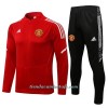 Chaqueta De Entrenamiento Trajes Manchester United 2022-23 Roja Blanca - Niño